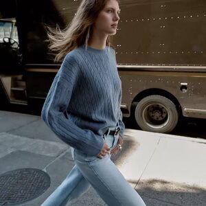 NWT Women's Light Blue CABLE KNIT Sweater